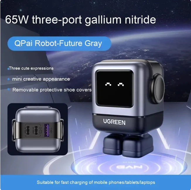 65W GaN USB-C Fast Charger – Compact & High-Speed Charging