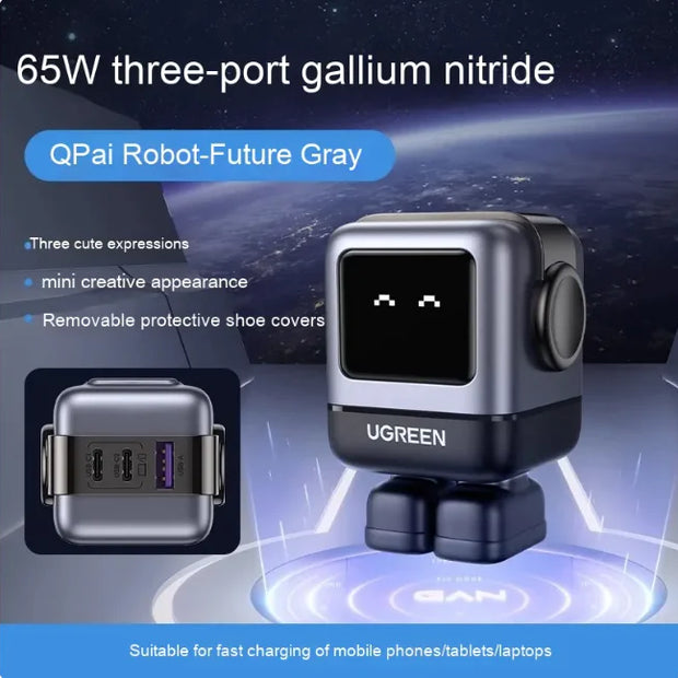 65W GaN USB-C Fast Charger – Compact & High-Speed Charging