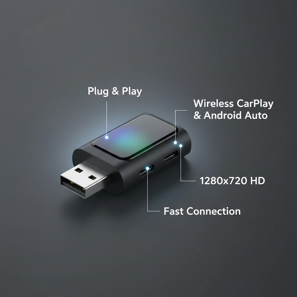 Wireless CarPlay Adapter – 2-in-1 Wired to Wireless Converter