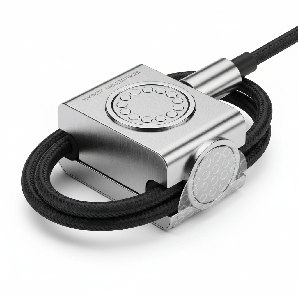 Magnetic Cable Organizers with wrapped USB-C cables for tangle- free management