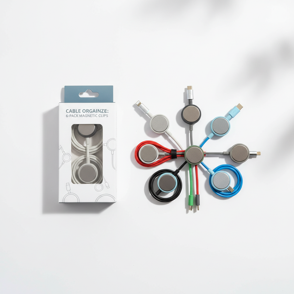 Magnetic Cable Organizers - Flat Lay