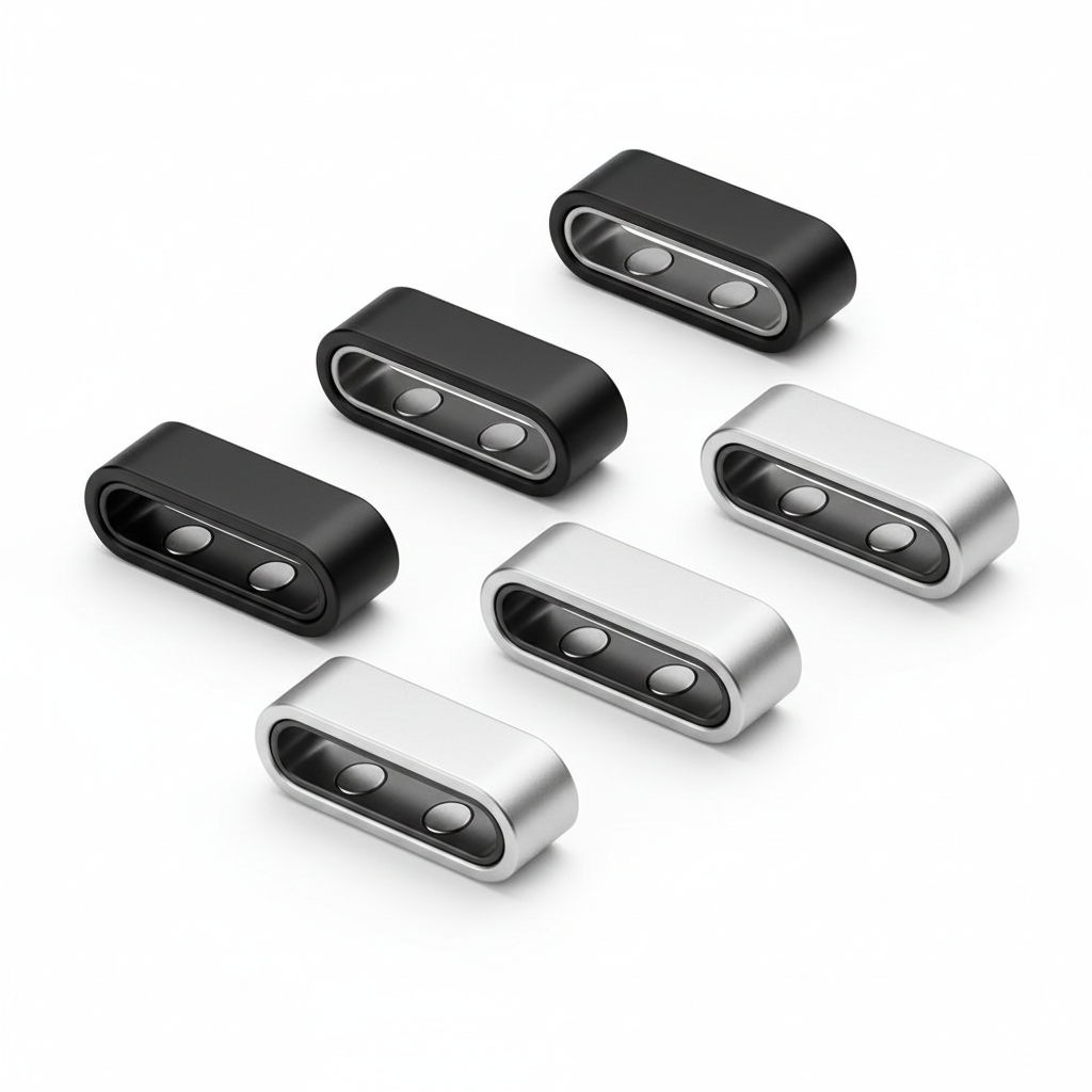 Set of magnetic cable clips in multiple colors for cable management 