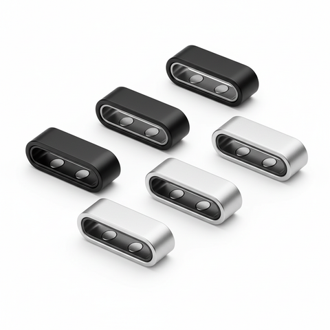 Set of magnetic cable clips in multiple colors for cable management 